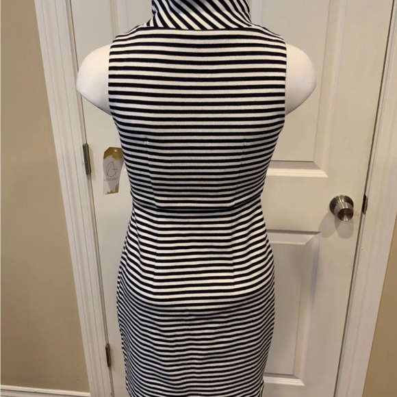 Boden 2p navy and white striped pencil dress - Picture 4 of 6